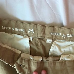 Broken-in straight  khakis by gap.